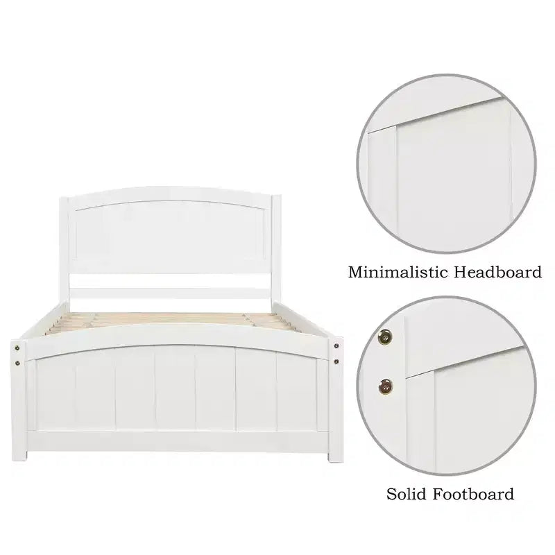 Whisen Twin Size Platform Bed with Sturdy Pinewood Frame and Legs