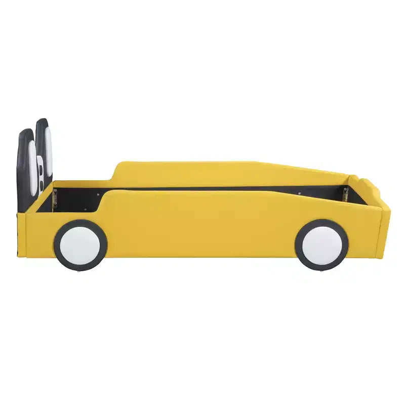 Whisen Morden Design Twin Size Race Car-Shaped Platform Bed with Wheels