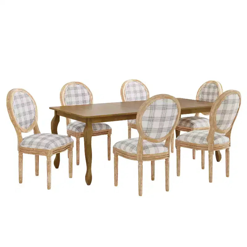 Christopher Knight Home Phinnaeus 7-Piece Dining Set with Extendable Table and Upholstered Chairs