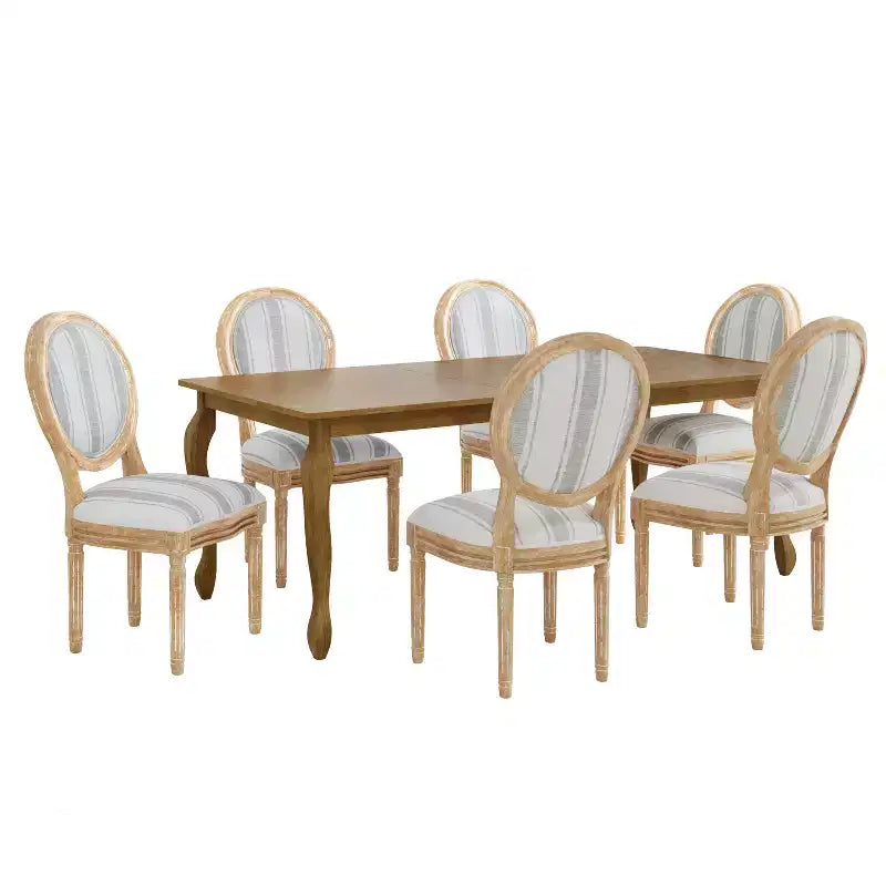 Christopher Knight Home Phinnaeus 7-Piece Dining Set with Extendable Table and Upholstered Chairs