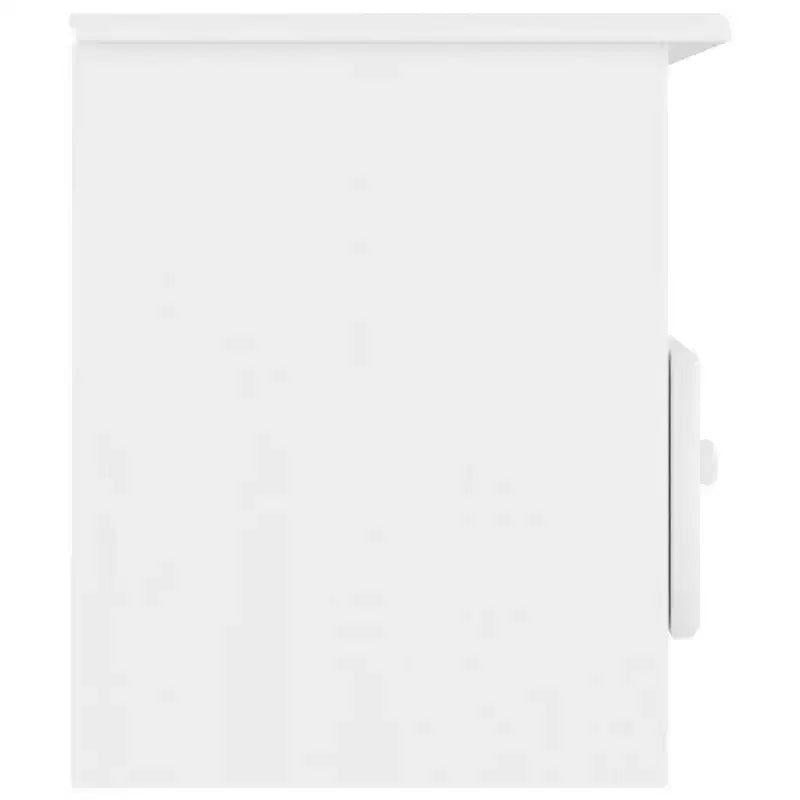 Meuble TV en bois de pin massif avec tiroirs Blanc