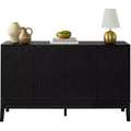 Best Choice Products 4-Door Reeded Storage Cabinet w/ Soft-Close Doors, Multipurpose Accent Furniture