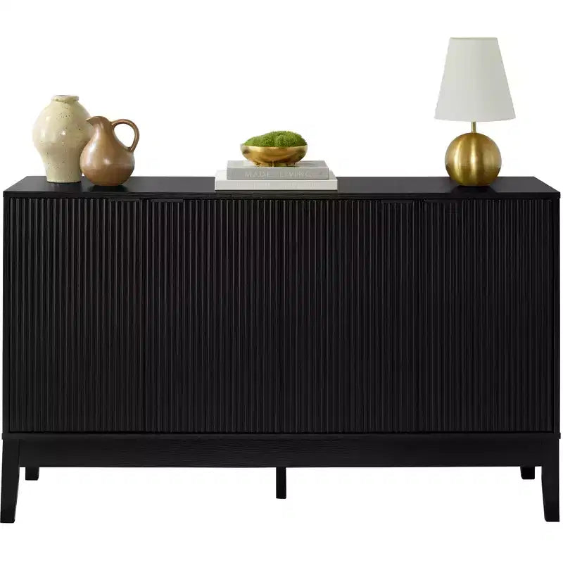 Best Choice Products 4-Door Reeded Storage Cabinet w/ Soft-Close Doors, Multipurpose Accent Furniture