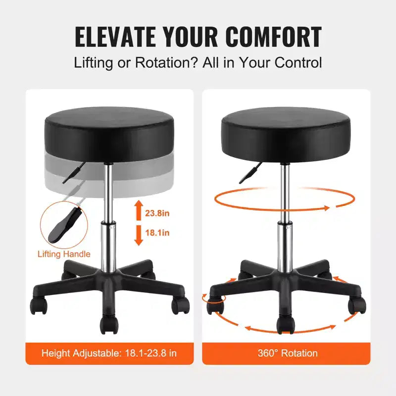 Tabourets roulants à roulettes, tabouret à hauteur réglable