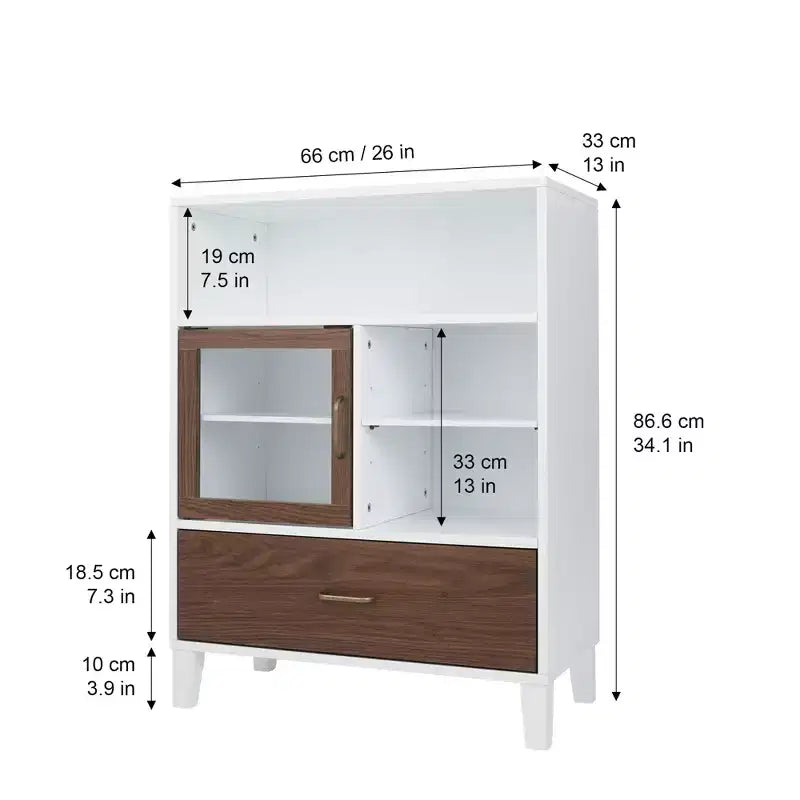 Meuble bas à porte unique et tiroir