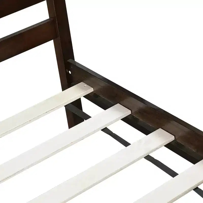 Lit de rangement simple avec tête de lit en bois d'hévéa massif