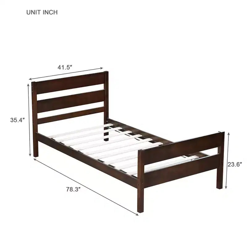 Lit de rangement simple avec tête de lit en bois d'hévéa massif