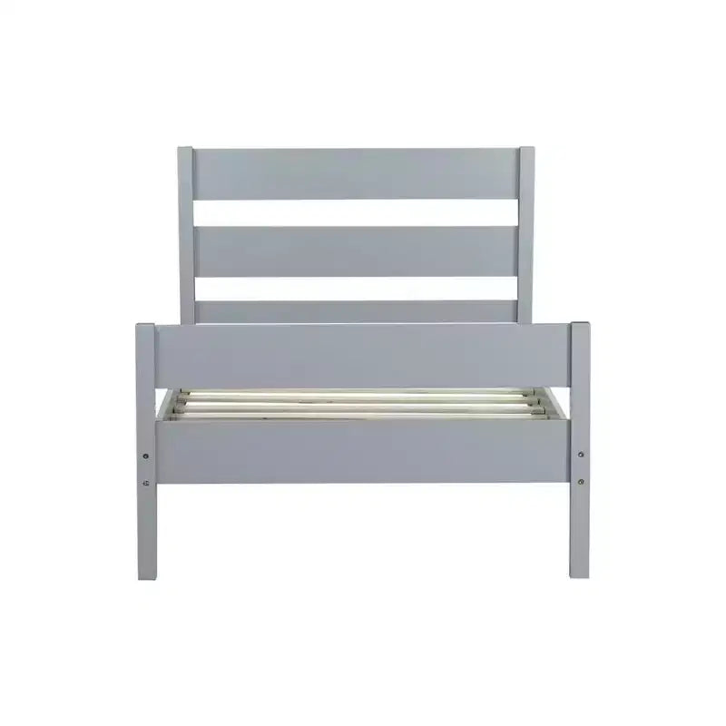 Lit de rangement simple avec tête de lit en bois d'hévéa massif