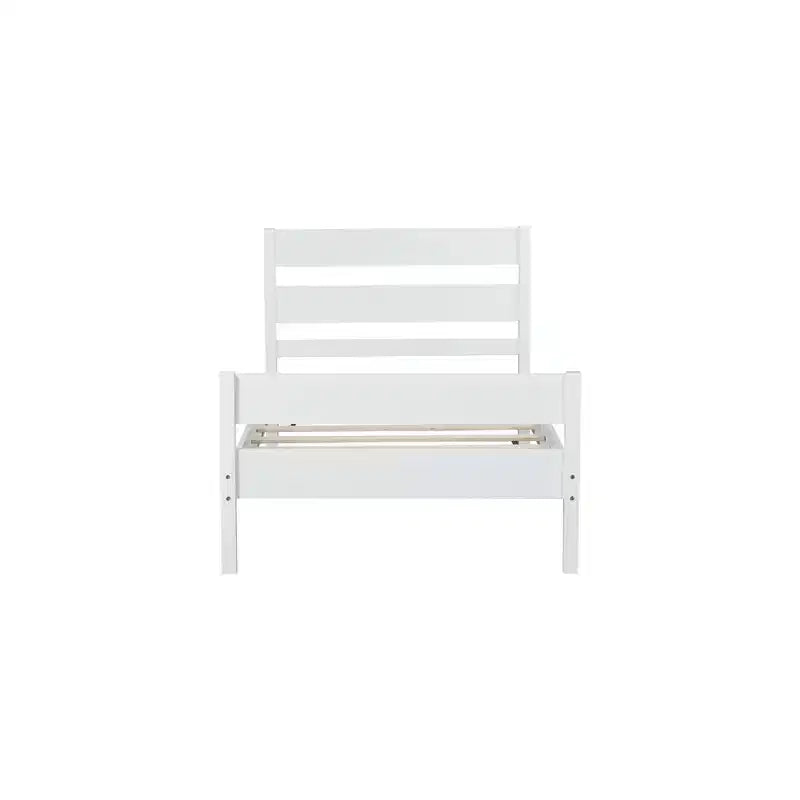 Lit de rangement simple avec tête de lit en bois d'hévéa massif