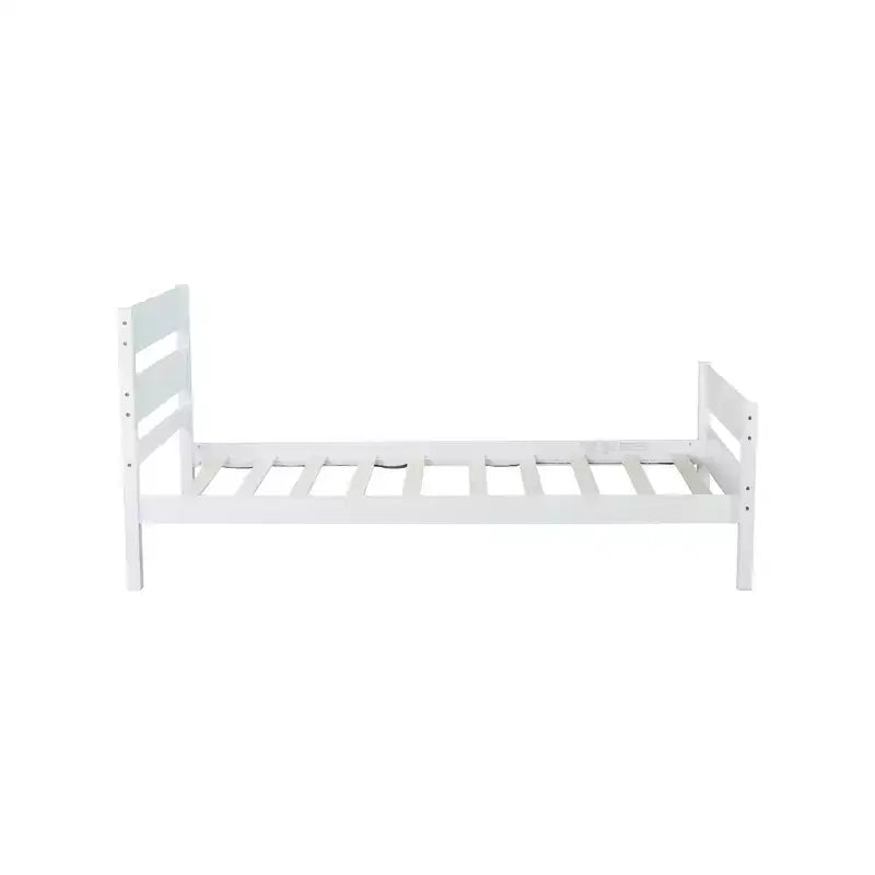 Lit de rangement simple avec tête de lit en bois d'hévéa massif