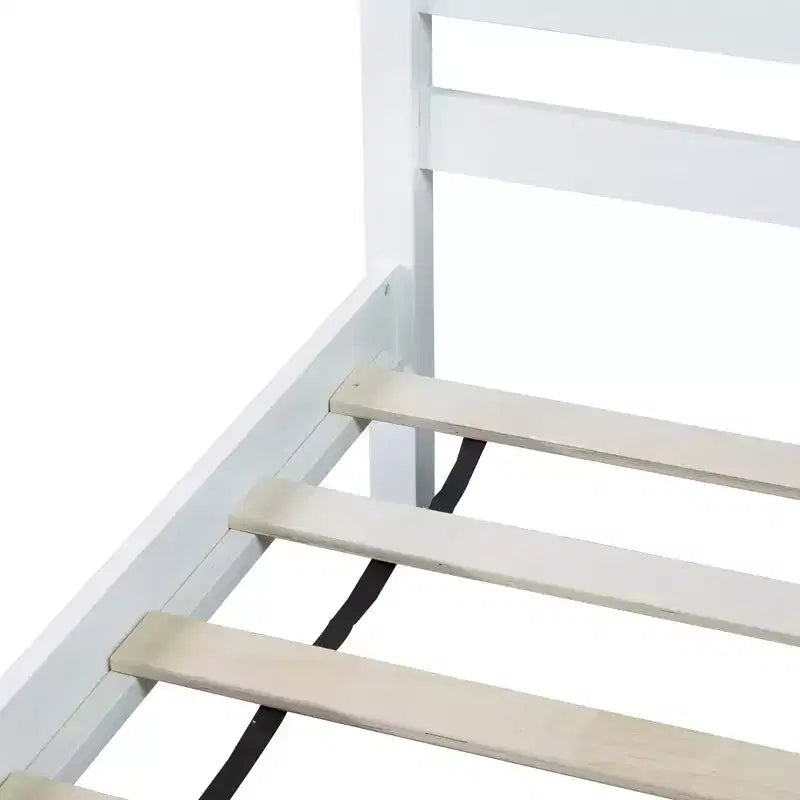 Lit de rangement simple avec tête de lit en bois d'hévéa massif
