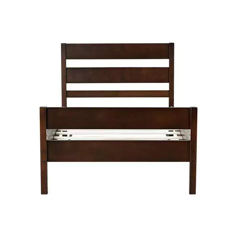Lit de rangement simple avec tête de lit en bois d'hévéa massif