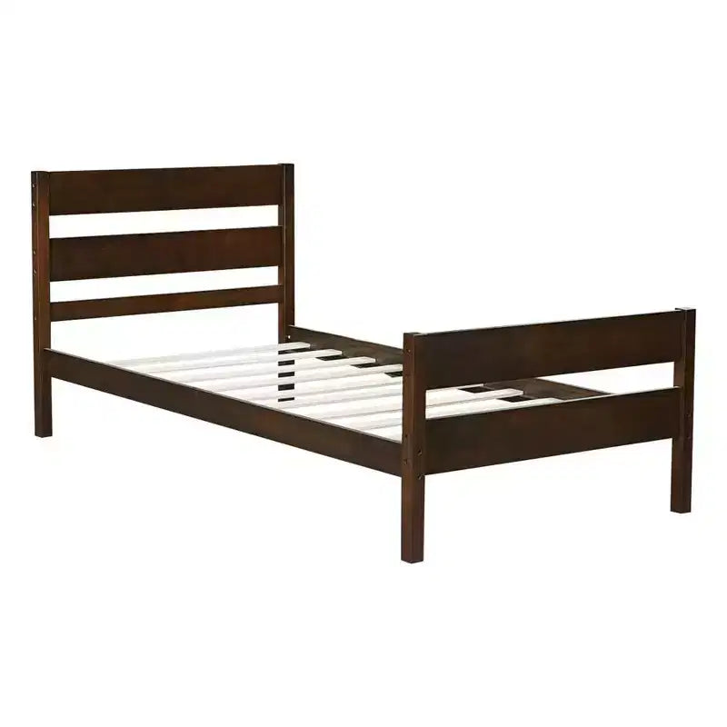 Lit de rangement simple avec tête de lit en bois d'hévéa massif