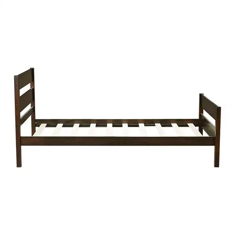Lit de rangement simple avec tête de lit en bois d'hévéa massif