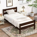 Whisen Twin Size Storage Bed with Headboard - Solid Rubber Wood Frame, Space-Saving Design &amp; Underbed Storage