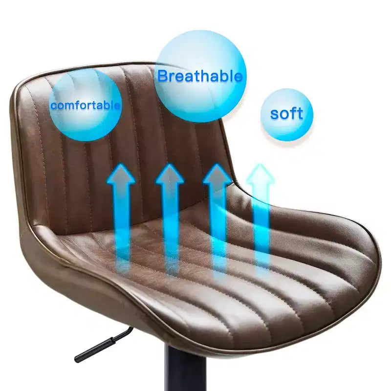 Tabouret de bar pivotant et réglable en hauteur en similicuir