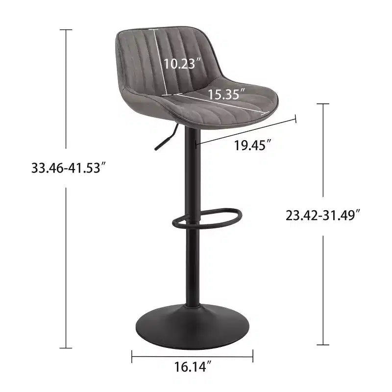 Tabouret de bar pivotant et réglable en hauteur en similicuir