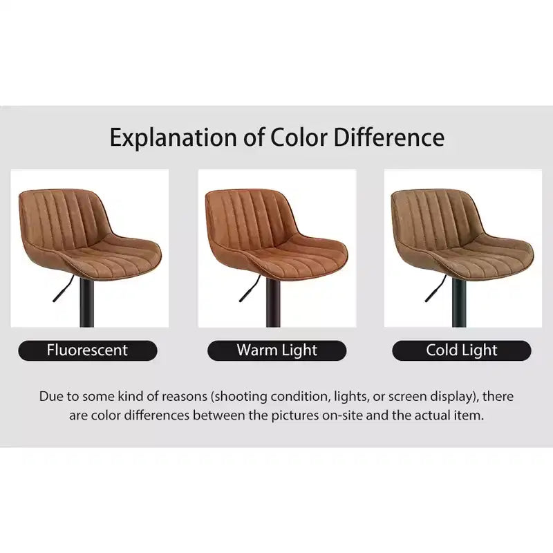 Tabouret de bar pivotant et réglable en hauteur en similicuir