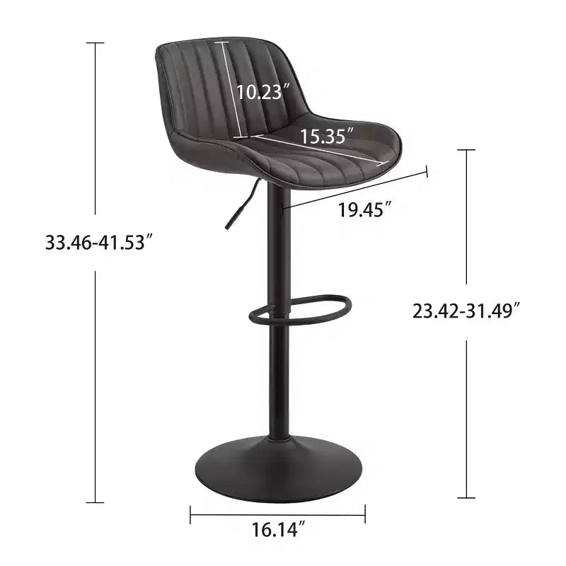 Tabouret de bar pivotant et réglable en hauteur en similicuir