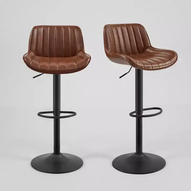 Tabouret de bar pivotant et réglable en hauteur en similicuir