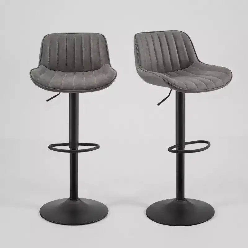 Tabouret de bar pivotant et réglable en hauteur en similicuir