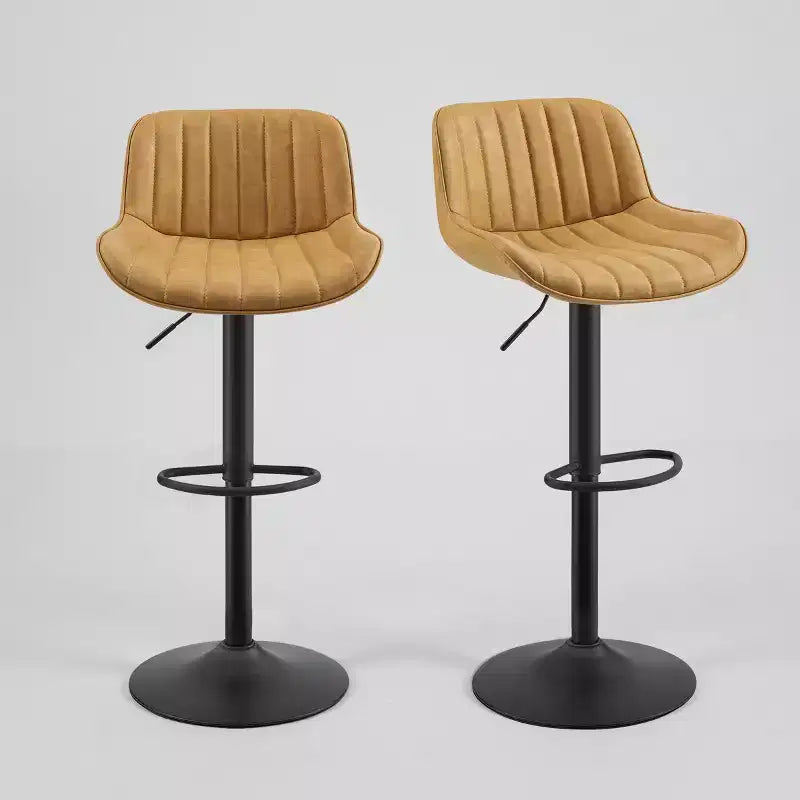Tabouret de bar pivotant et réglable en hauteur en similicuir