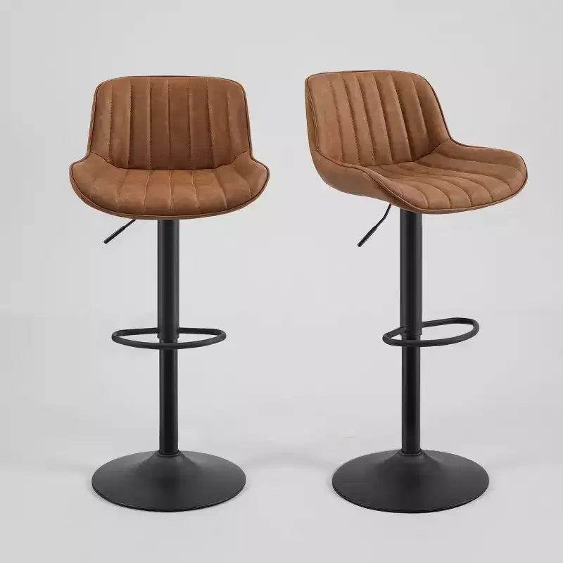 Tabouret de bar pivotant et réglable en hauteur en similicuir