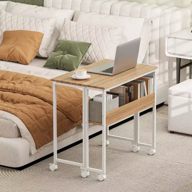 Petit Bureau Pliant, Bureau Informatique Pliable de 80 cm avec Sac de Rangement