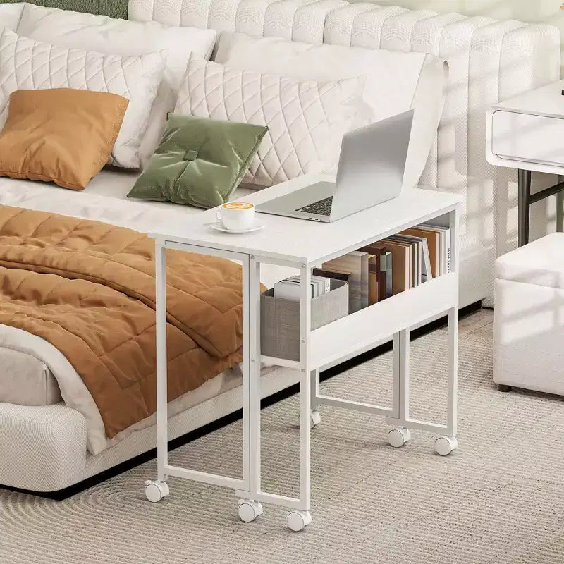 Petit Bureau Pliant, Bureau Informatique Pliable de 80 cm avec Sac de Rangement