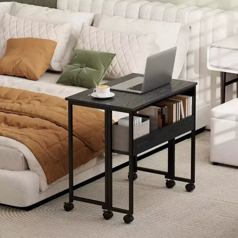 Petit Bureau Pliant, Bureau Informatique Pliable de 80 cm avec Sac de Rangement