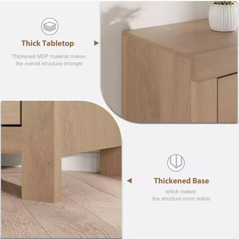 Meuble TV de style ferme pour téléviseurs de 80 pouces, long meuble de rangement avec 6 tiroirs de rangement