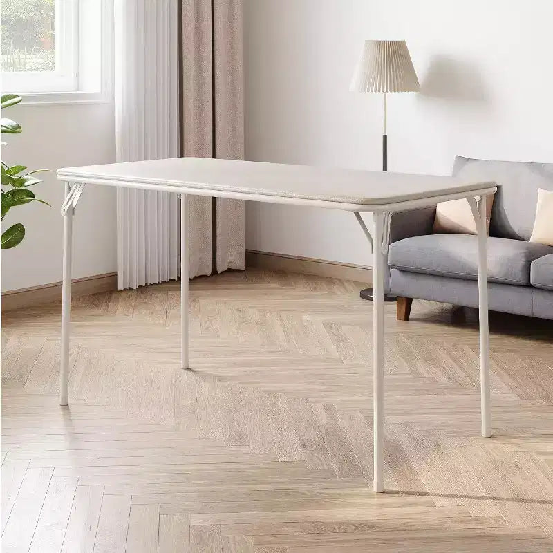 Acekool 4ft Portable Folding Table with PU Leather Surface, Metal Frame &amp; Sturdy Support, Lightweight and Compact for Dining, Office, Outdoor