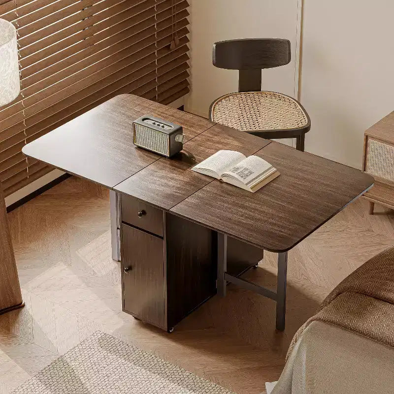 Table à manger pliante avec rallonges pour petit espace, rectangulaire
