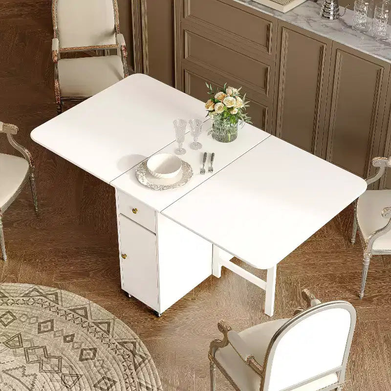 Table à manger pliante avec rallonges pour petit espace, rectangulaire