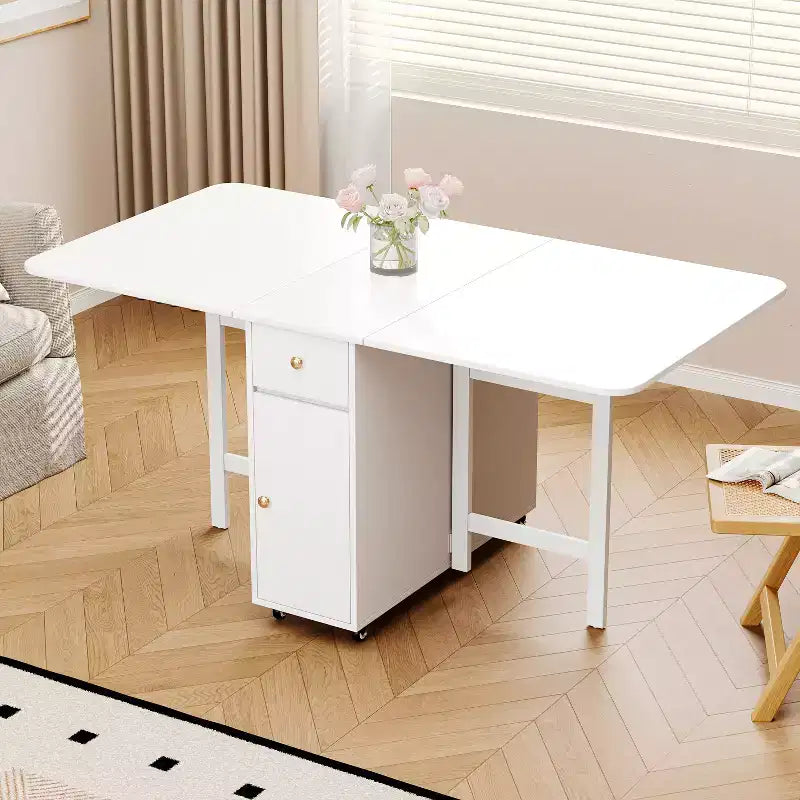 Table à manger pliante avec rallonges pour petit espace, rectangulaire