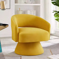 Okak Modern Swivel Accent Chairs for Bedroom, Upholstered Velvet Round Accent Chairs, 360 Degree Comfy Swivel Chair with Open Backrest