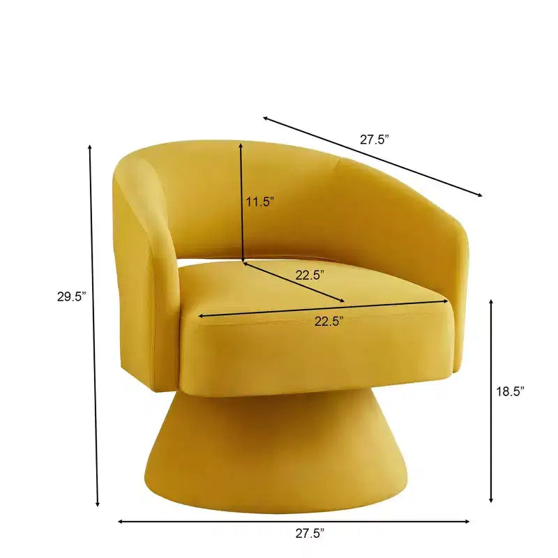 Fauteuils pivotants d'appoint pour chambre à coucher, fauteuils ronds en velours capitonné