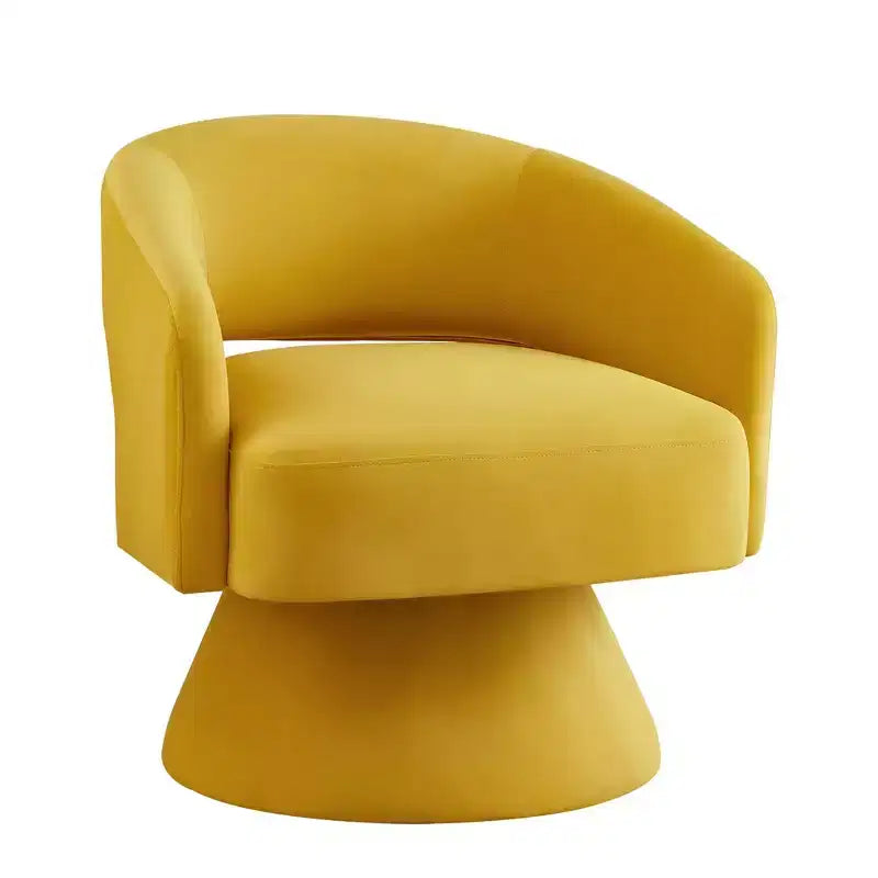 Fauteuils pivotants d'appoint pour chambre à coucher, fauteuils ronds en velours capitonné