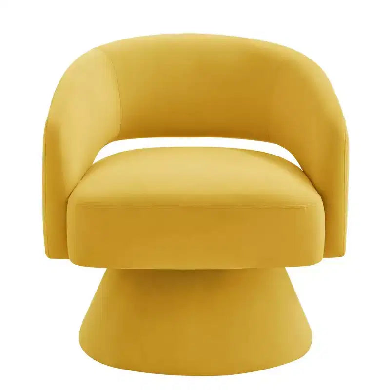 Fauteuils pivotants d'appoint pour chambre à coucher, fauteuils ronds en velours capitonné
