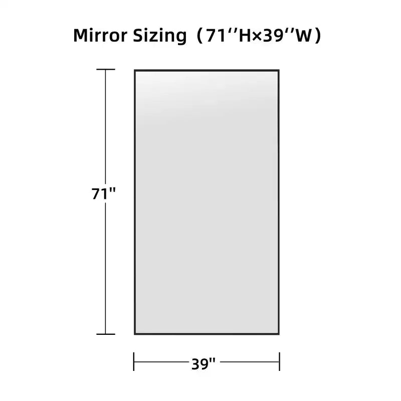 Miroir rectangulaire pleine longueur, cadre en alliage d'aluminium argenté, miroir sur pied