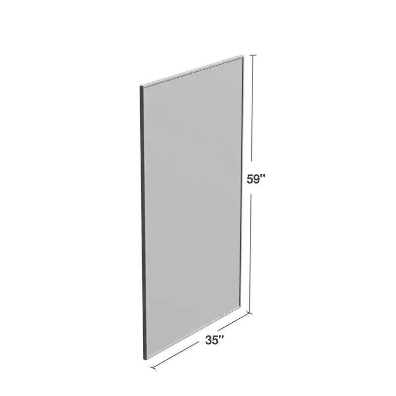 Miroir rectangulaire pleine longueur, cadre en alliage d'aluminium argenté, miroir sur pied