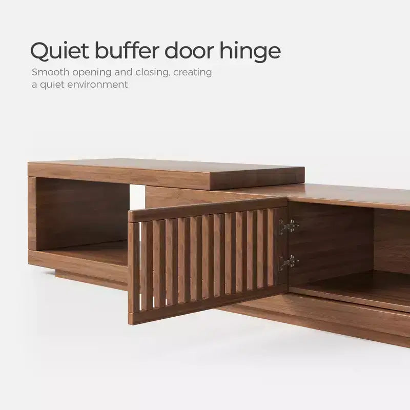 Meuble TV extensible 2 tiroirs de 199,5 cm de style milieu de siècle