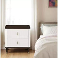 GDFStudio Jean 2-Drawer Wood Nightstand with USB Port