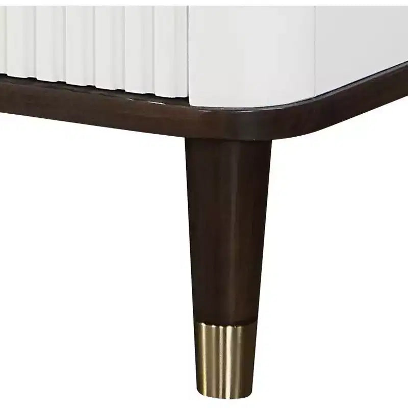 Table de chevet en bois à 2 tiroirs avec port USB