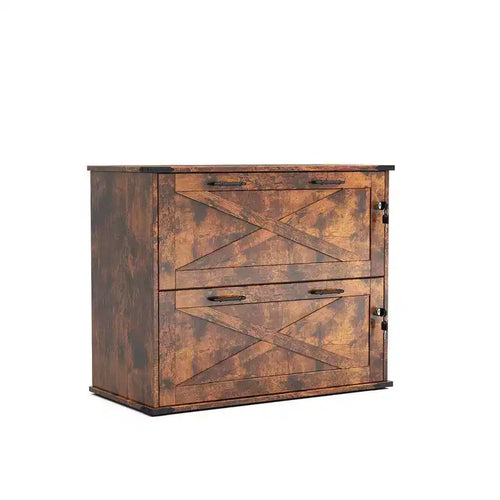 Karl Home 2-Drawer Brown Particle Board 31.5in. W Lateral File Cabinet