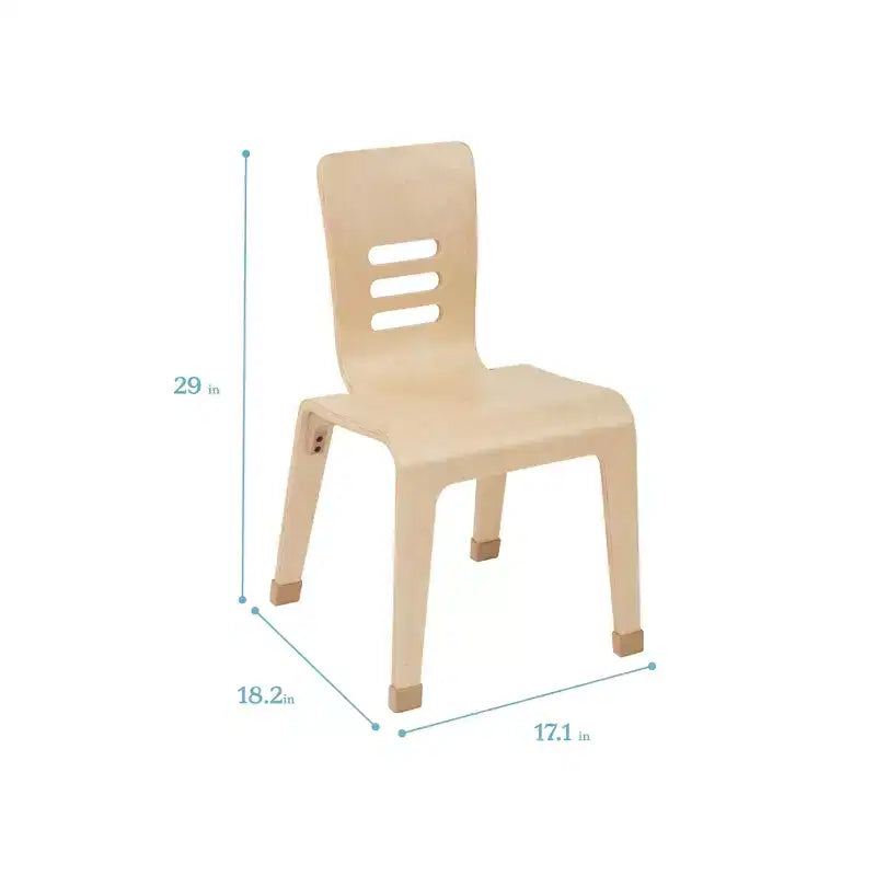 Chaise empilable en bois courbé, hauteur d'assise 40,64 cm