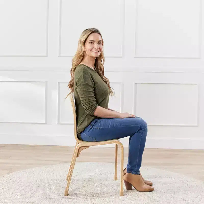 Chaise empilable en bois courbé, hauteur d'assise 40,64 cm