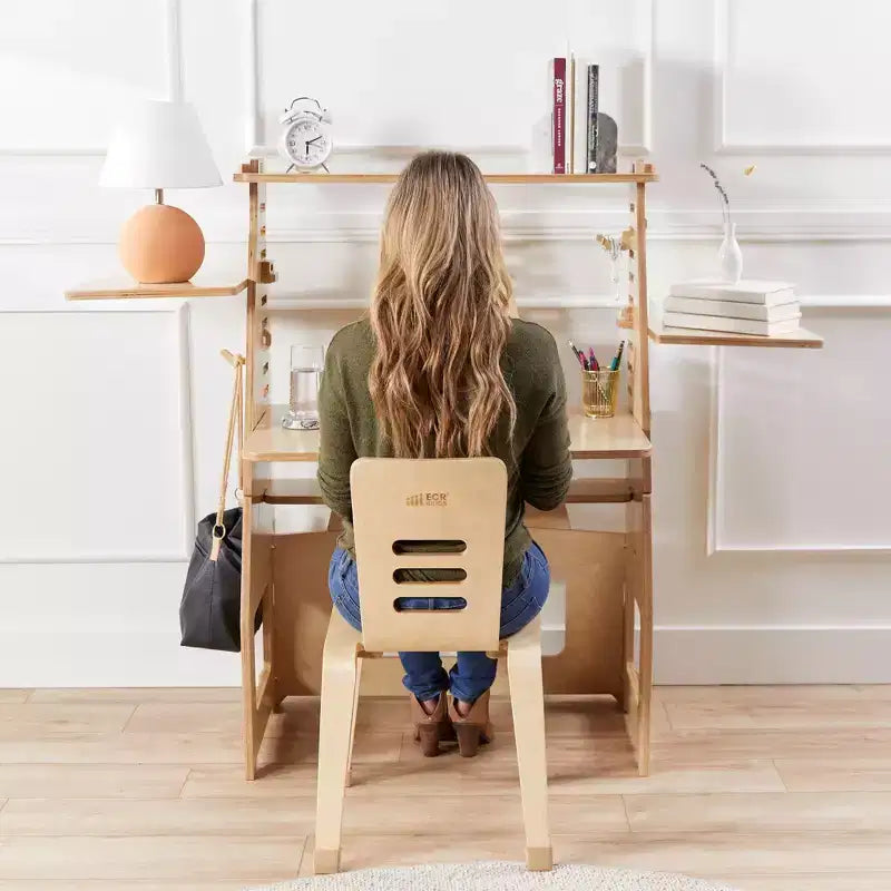 Chaise empilable en bois courbé, hauteur d'assise 40,64 cm