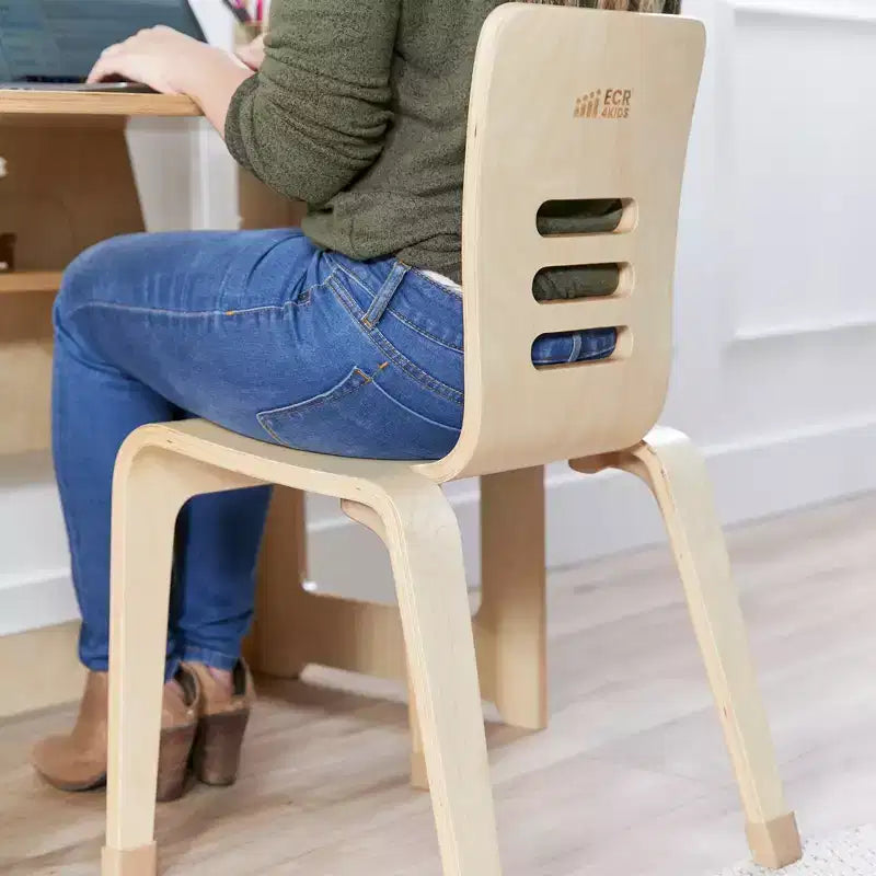 Chaise empilable en bois courbé, hauteur d'assise 40,64 cm