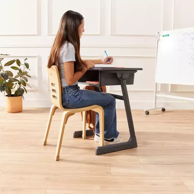 Chaise empilable en bois courbé, hauteur d'assise 40,64 cm